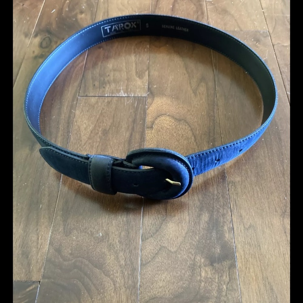 Tarox  Belt Women’s Sz s Leather Navy Blue Made In Italy